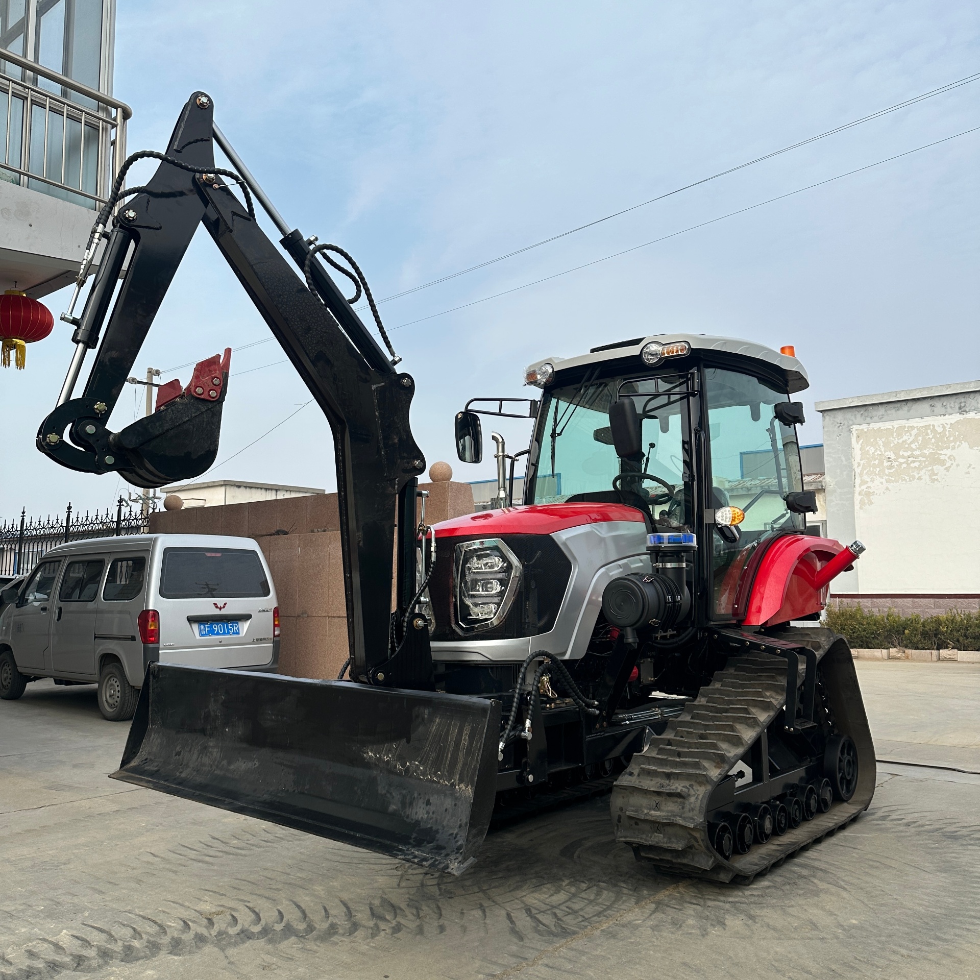 120 HP Crawler Tractor — Luxury Cab + Backhoe Excavator