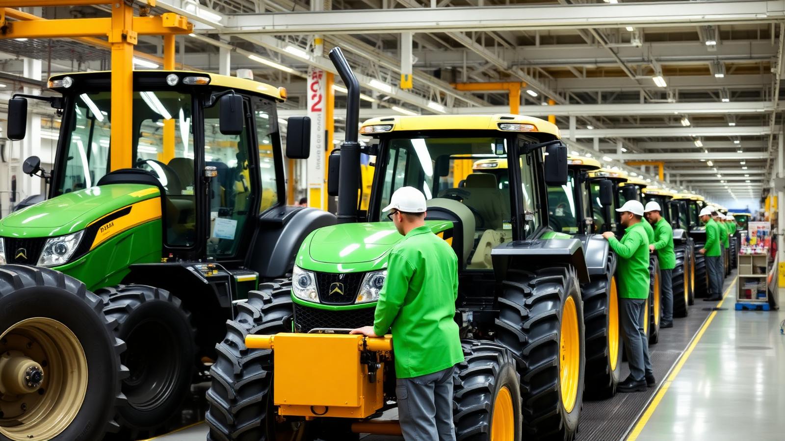 Tractor factory assembly line